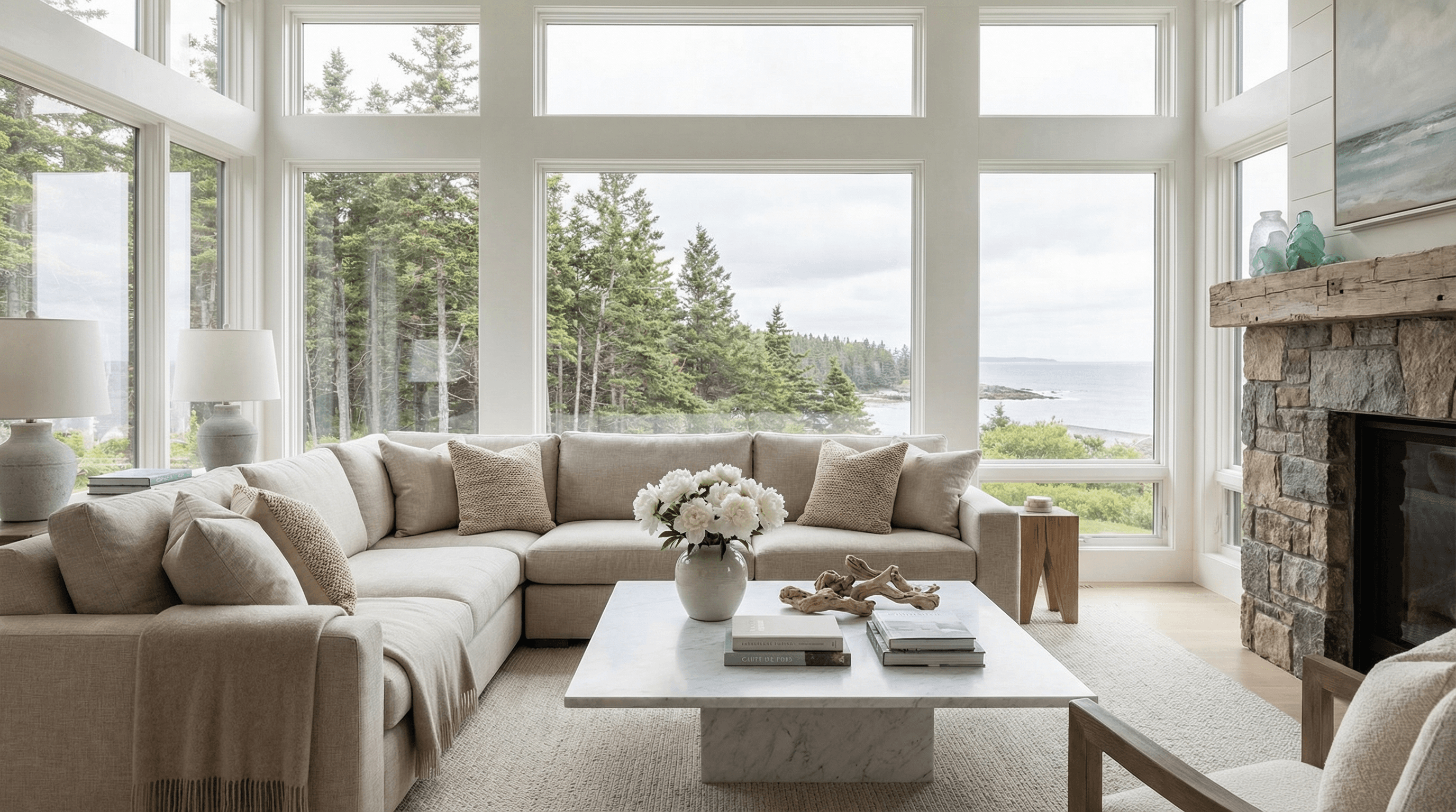 Beautifully staged Nova Scotia luxury home interior